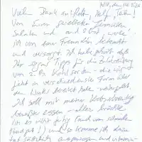 Handschriftliche Testimonial zu unserer Arbeit.